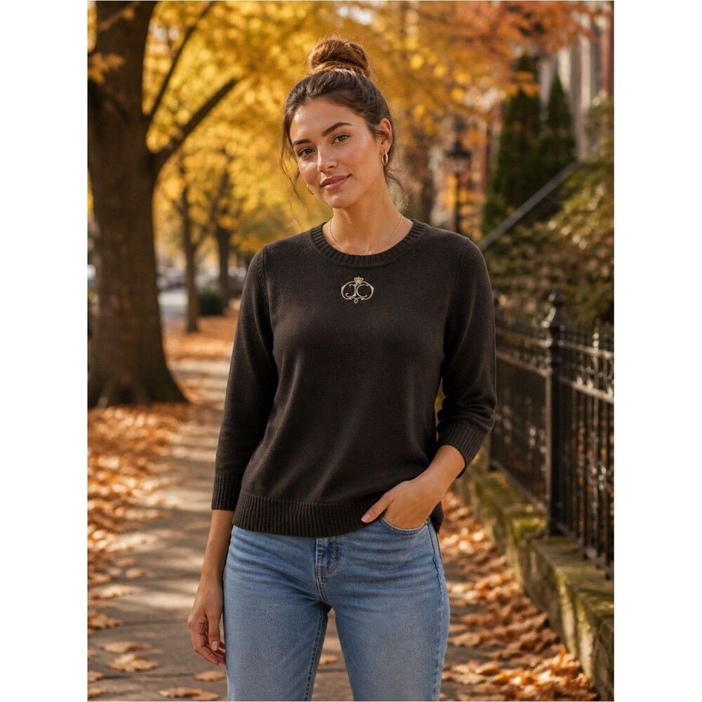 Vintage Juicy Couture Sweater Brown Cashmere Merino Crewneck